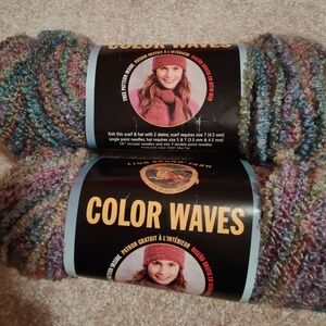 New yarn lion brand color waves, color pebble beach